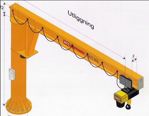 Örtlich festgelegte Längen-Auskragung Jib Crane Free Standing der Spalten-8m 3,2 Tonne