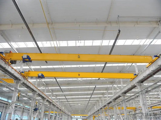 FEM 5 Ton Single Beam European Overhead Crane With Trolley Yellow Painting