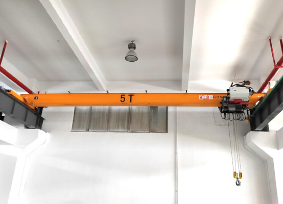 FEM 5 Ton Single Beam European Overhead Crane With Trolley Yellow Painting