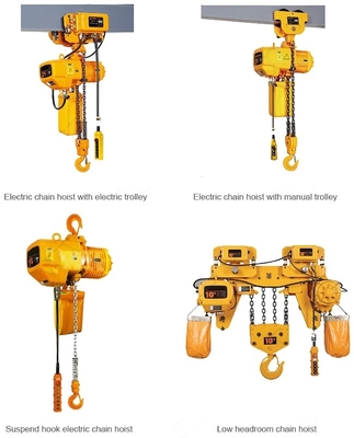 3,2 Ton Workshop Yellow Collor Electric-Kettenhebemaschine mit Bewegungslaufkatze