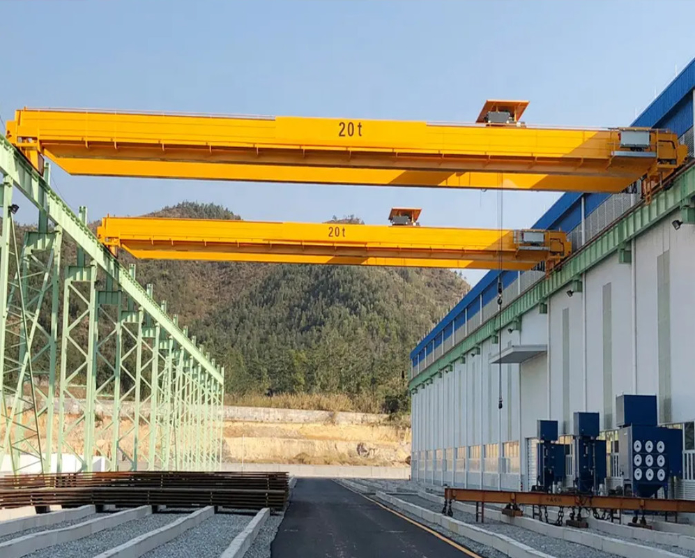 50 Motor Ton European Model Yellow Double-Träger EOTs Crane With ABB in der Werkstatt